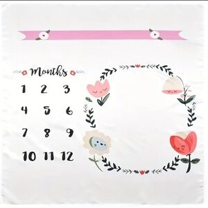 Baby Monthly Milestone Blanket Background Photo Props with Flowers Nursery Decor